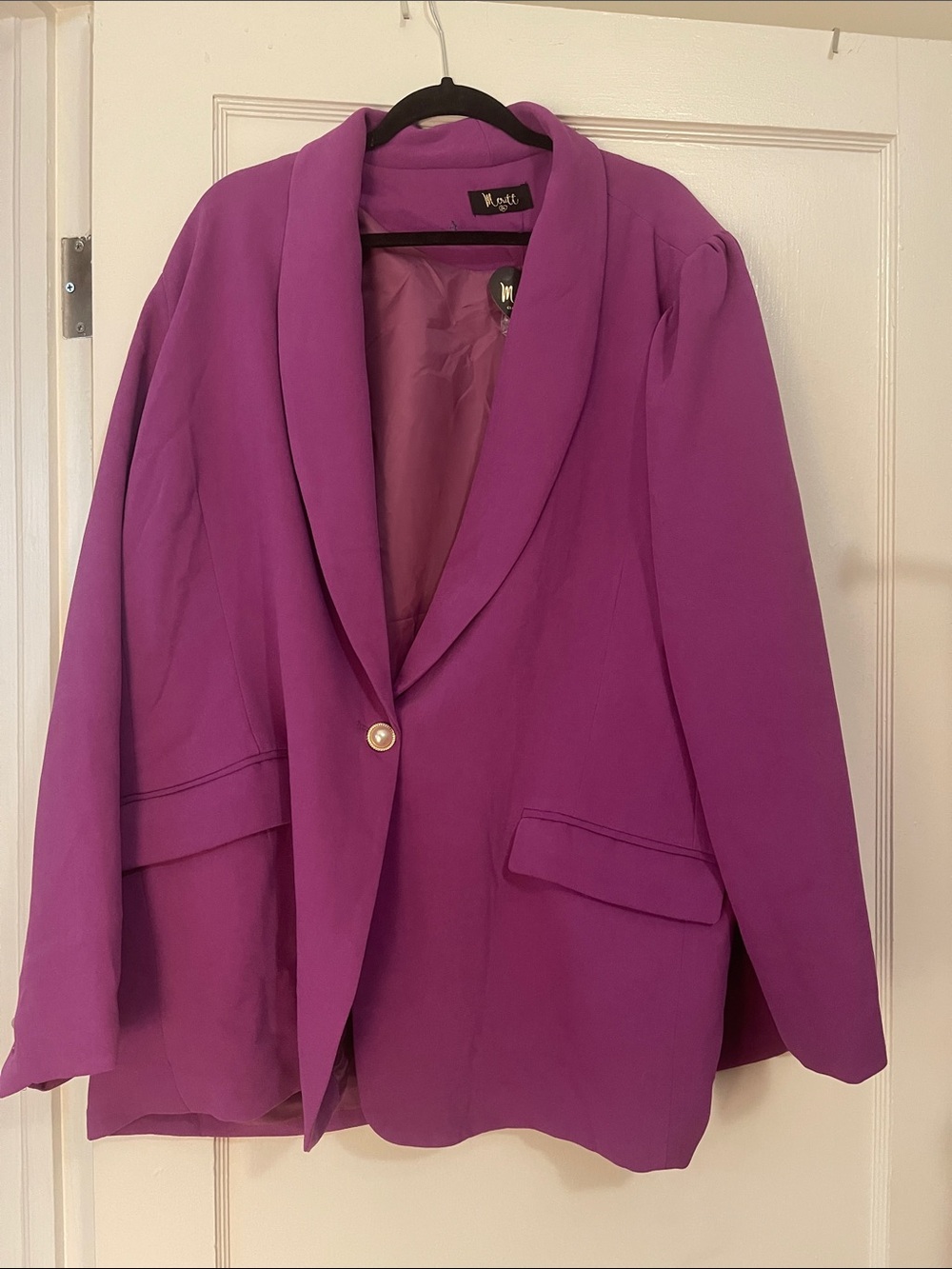 Knot Violet Shawl Collar Blazer - Single Button
